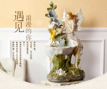 Decor cô gái bên thác nước độc đáo DBA 017