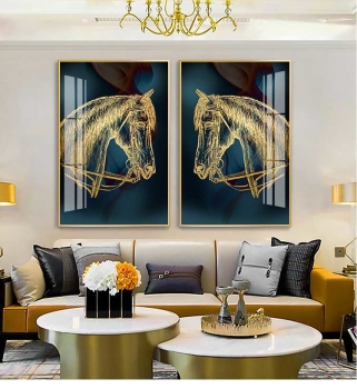 Tranh tráng gương ngựa treo tường TGA 011