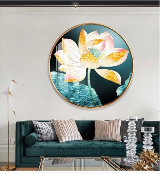Tranh tráng gương hoa sen treo tường TGA 022