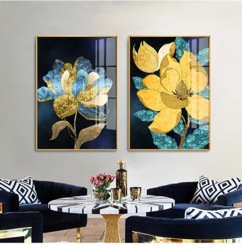 Tranh tráng gương hoa sen cao cấp TGA 027