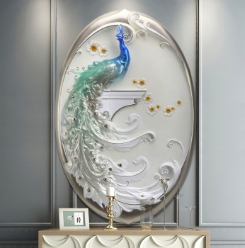 Tranh Chim Công 3D treo tường TTA 006