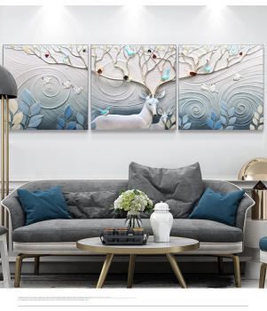 Bộ 3 tranh 3D Hươu nghệ thuật TTA 005